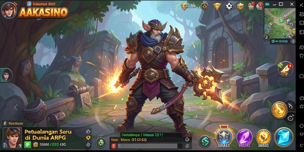Gameplay mendebarkan dalam AAKASINO dengan aksi ARPG yang seru.