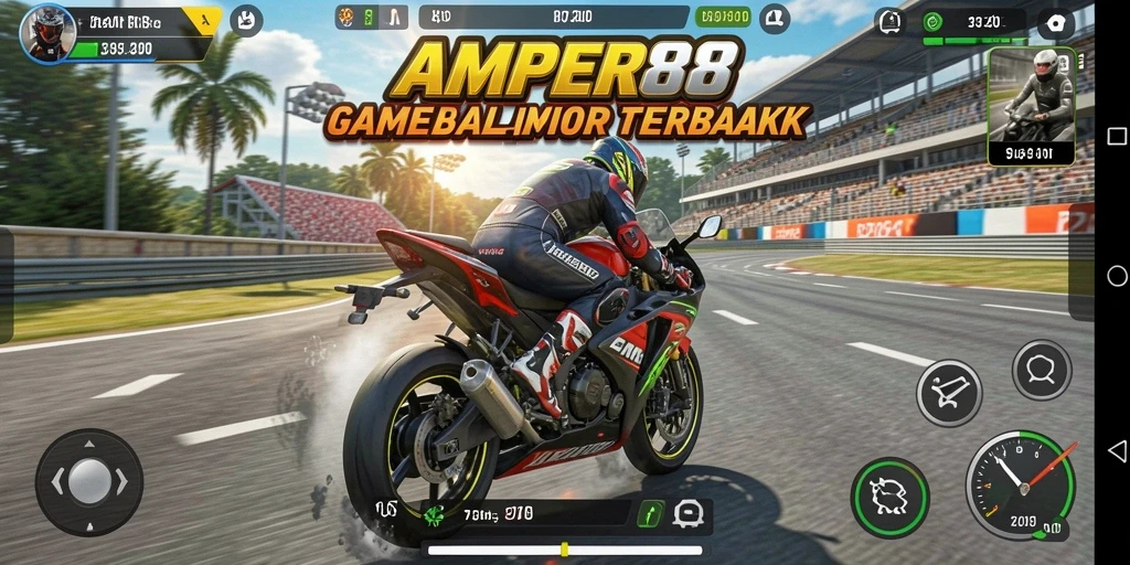 Tampilan aksi balap motor yang mendebarkan di AMPER88.
