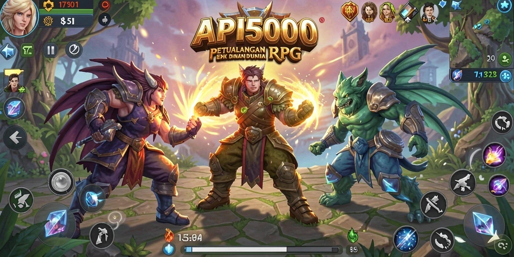 Tampilan gameplay mendebarkan di dunia RPG API5000.