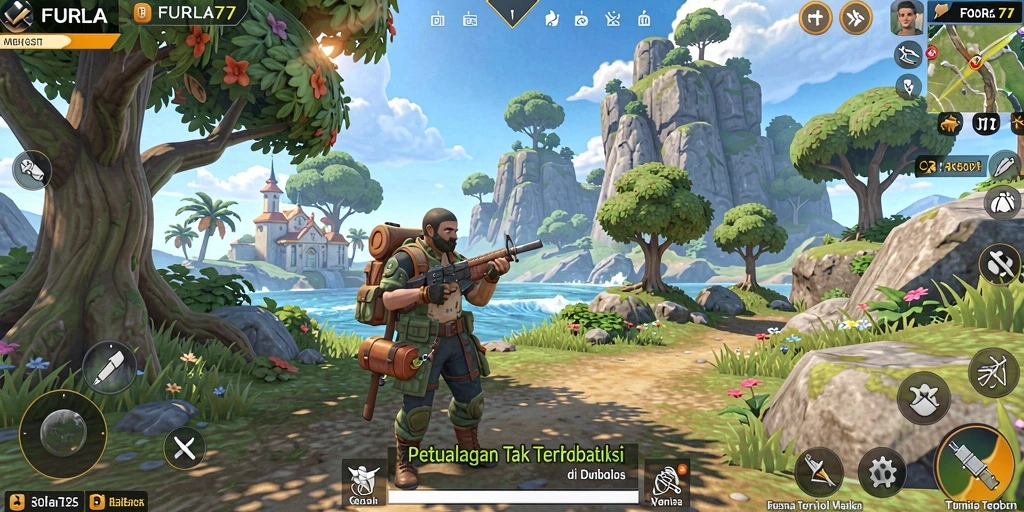 Tampilan gameplay FURLA77 yang menarik di dunia terbuka.
