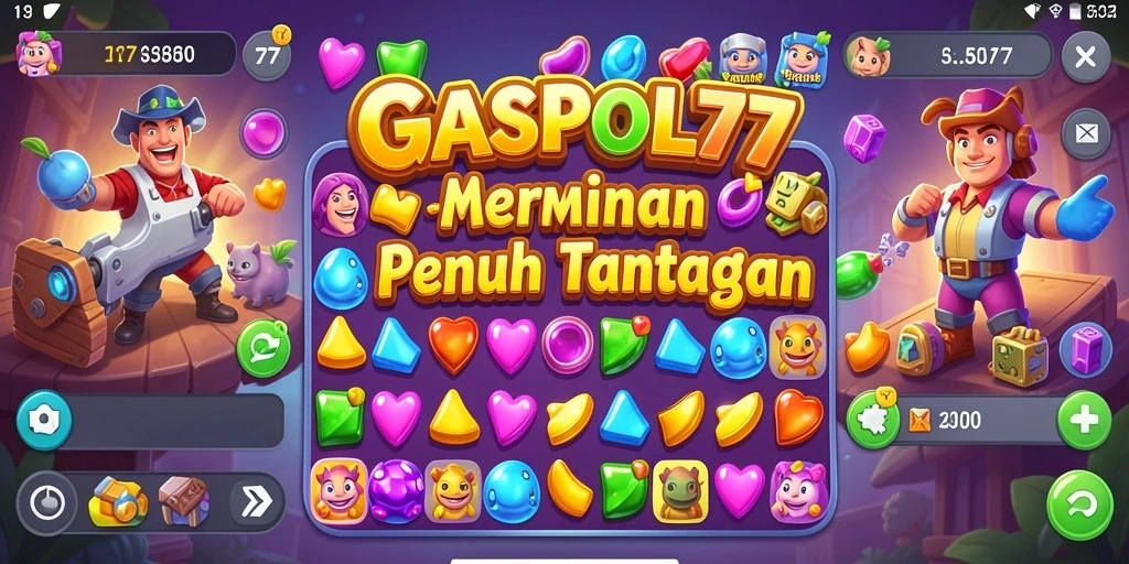 Screenshot GASPOL77 menampilkan gameplay Match-3 yang mengasyikkan.