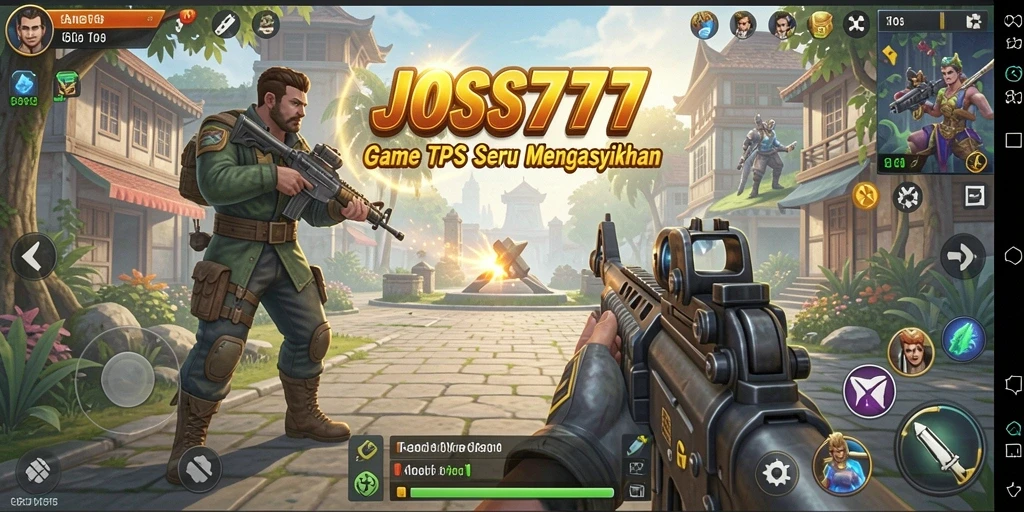 Screenshot gameplay JOSS777 yang menampilkan aksi pertempuran intens.