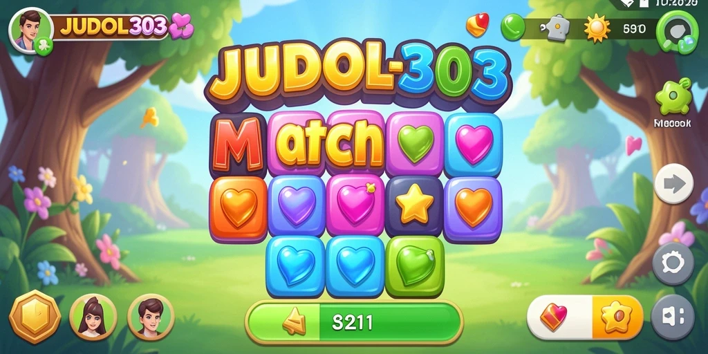 Screenshot gameplay seru dari JUDOL303 yang menunjukkan aksi Match-3.