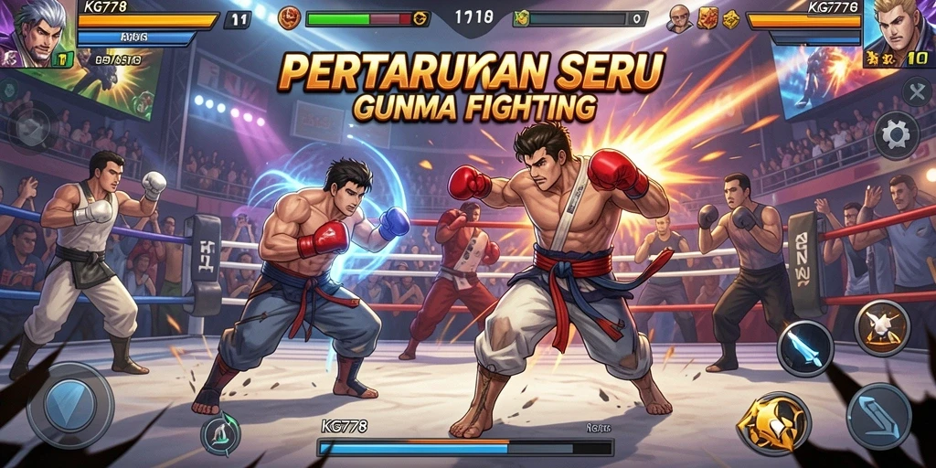Screenshot gameplay KG778 menampilkan aksi pertarungan yang seru dan mendebarkan.