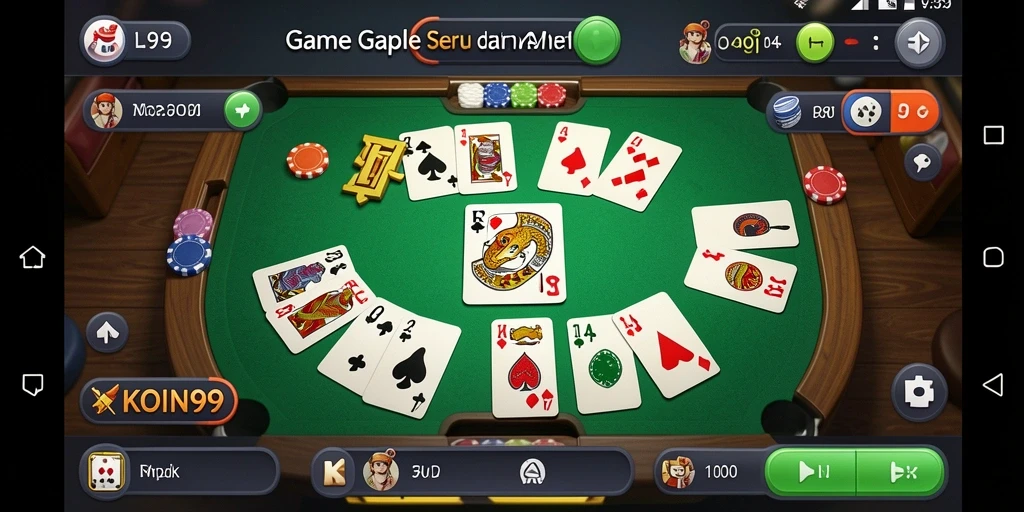 Tampilan gameplay Gaple yang seru dan interaktif di KOIN99.