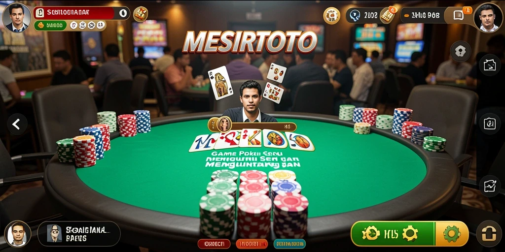 Tampilan gameplay poker di MESIRTOTO yang mendebarkan.