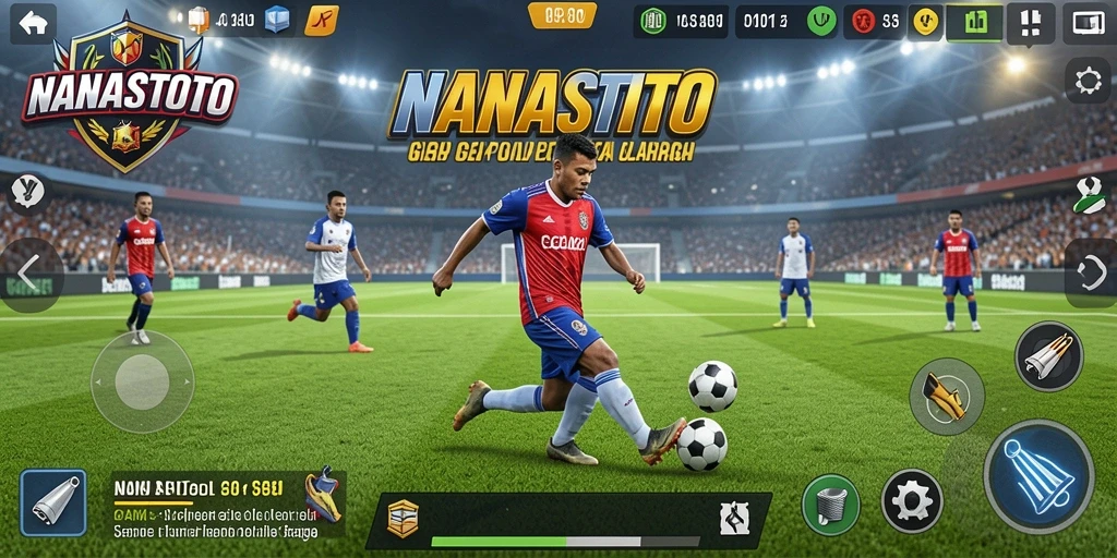 Tampilan gameplay NANASTOTO yang seru saat bertanding di lapangan.