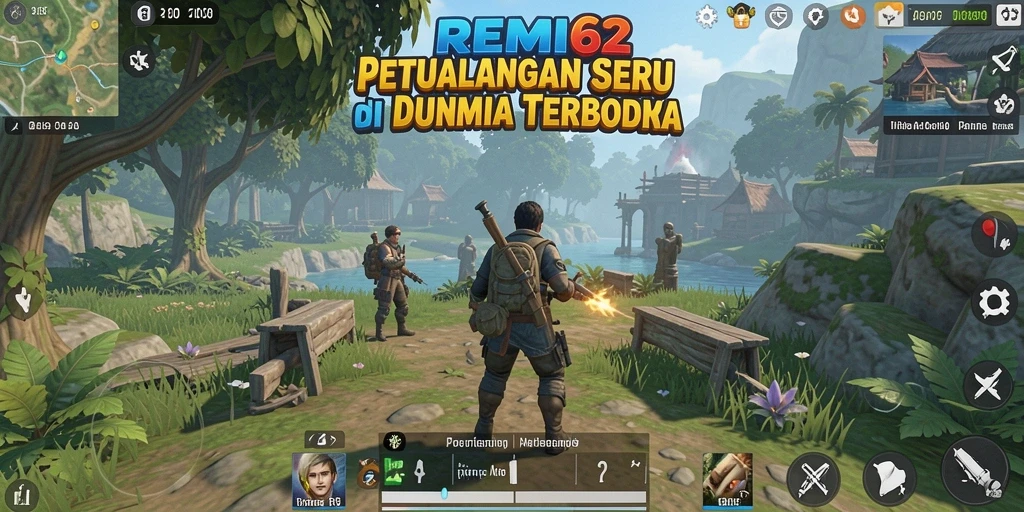 Screenshot gameplay <strong>REMI62</strong> menampilkan petualangan seru di dunia terbuka.