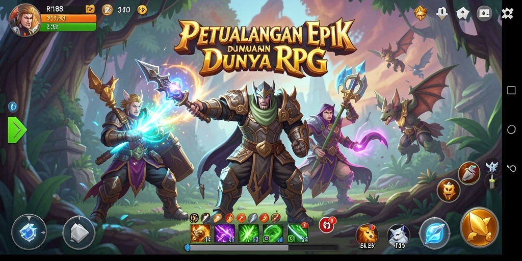 Screenshot gameplay RI188 yang menampilkan aksi seru dalam pertarungan RPG.