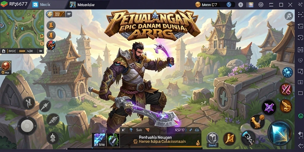 Tampilan seru dari gameplay RPG dengan aksi pertarungan yang mendebarkan.