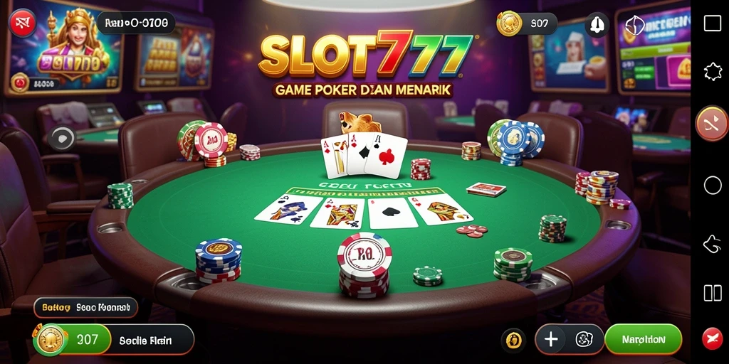Tampilan menarik dari gameplay Poker di SLOT777.