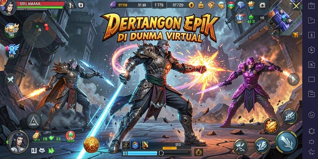 Tangkapan layar gameplay ST789 menampilkan aksi pertarungan yang menegangkan.
