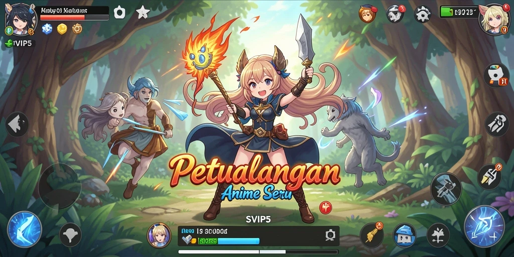 Screenshot gameplay SVIP5 menampilkan karakter Anime yang ikonik.