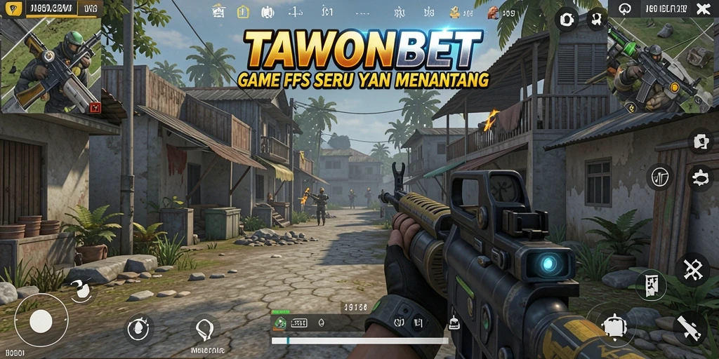 Tampilan gameplay mendebarkan di TAWONBET dengan aksi tembak-menembak intens.