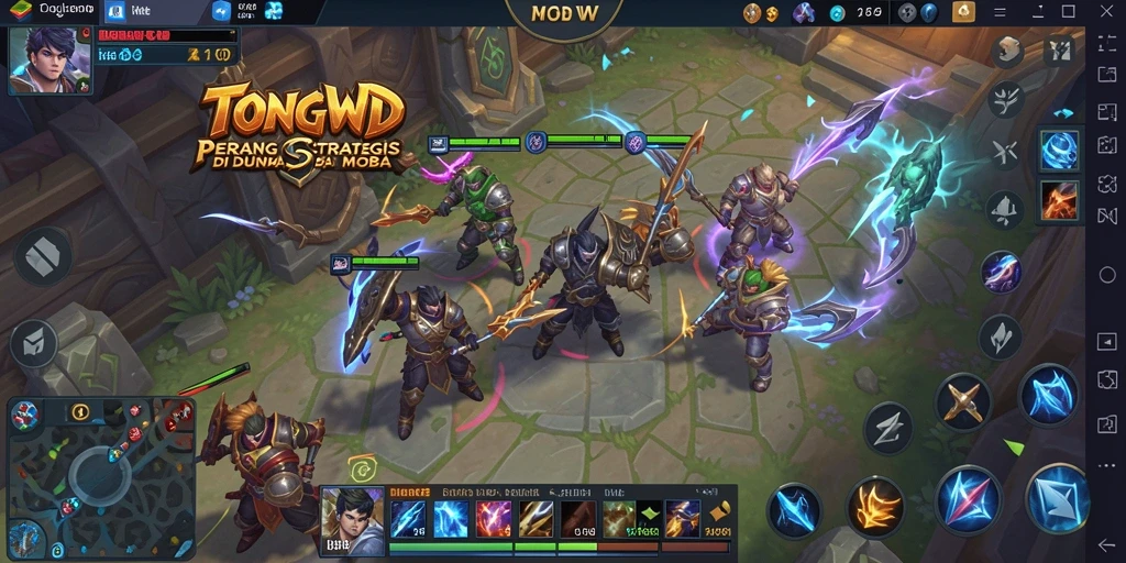 Gameplay seru di arena pertempuran TONGWD.